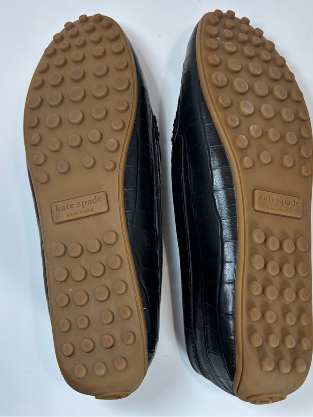 Kate Spade New York Women Loafers Black Croc Embossed Patent Leather Flat 10 B - Picture 8 of 8